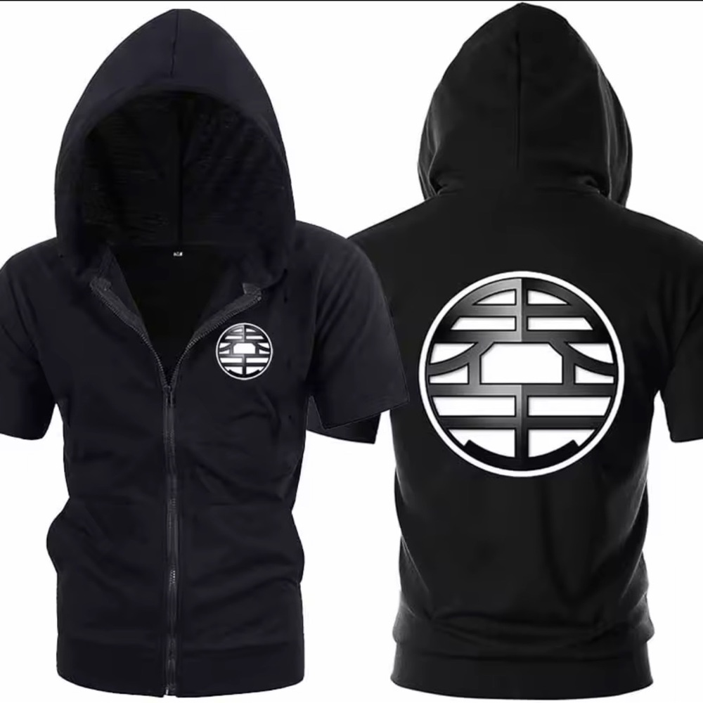 Goku Dragon Ball Z black short-sleeved hooded sweatshirt